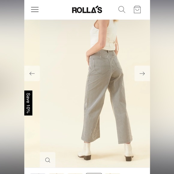 ISO Rolla’s Sailor Pant - Lyocell Capri Stripe black & white, size 28 or 29 - Picture 2 of 3